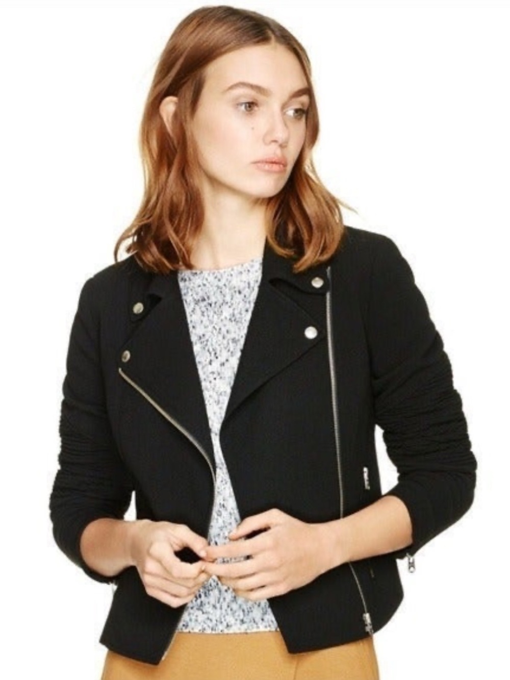 Aritzia Wilfred Montesson Biker Moto Jacket in Black, Size 8